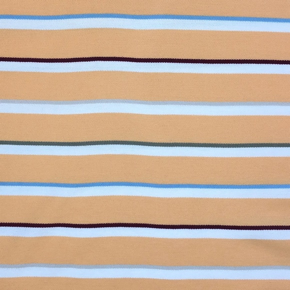 Eddie Bauer Polo Shirt Orange Striped Size Large - Picture 5 of 6
